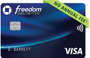 Imagen de la tarjeta Chase Freedom Unlimited Visa, ideal para quienes buscan recompensas ilimitadas y sin cuota anual.